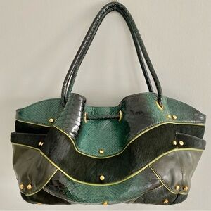 Cole Haan Gold Fish Patchwork Handbag